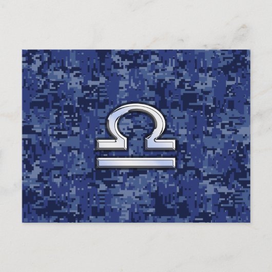 Carte Postale Libra Zodiac Connexion Camouflage numérique bleu (Devant)