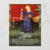 Carte Postale Libra Zodiac Signal Échelles Anniversaire (Devant)