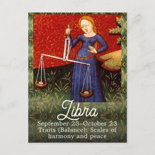 Carte Postale Libra Zodiac Signal Échelles Anniversaire (Devant)