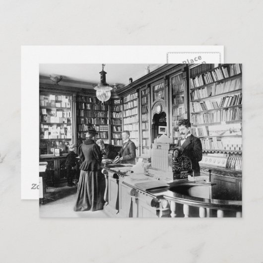 Carte Postale Librairie, 1895 (Devant / Derrière)
