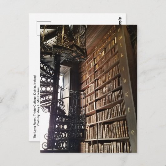 Carte Postale Librairie dans la Longue Chambre, Dublin, Irlande (Devant / Derrière)