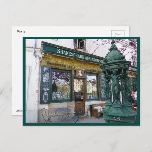 Carte Postale Librairie de Shakespeare (Paris) (Devant / Derrière)