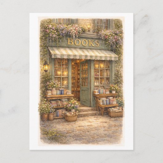 Carte Postale Librairie de style vintage (Devant)