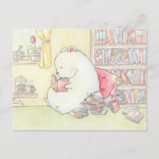 Carte Postale Librairie Ours polaires Bleu aquarelle
