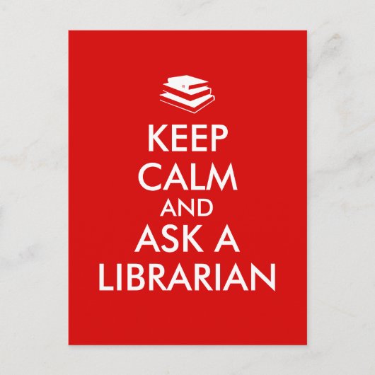 Carte Postale Librarian Gifts Keep Calm Ask a Librarian Custom (Devant)