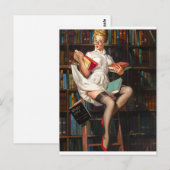 Carte Postale Librarian Pin Up (Devant / Derrière)