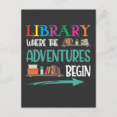 Carte Postale Library Adventure Librarian Book Reader Bookworm (Devant)