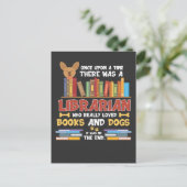 Carte Postale Library Dog and Book lovers Librarian Reader (Debout devant)