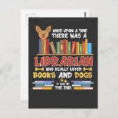 Carte Postale Library Dog and Book lovers Librarian Reader (Devant / Derrière)