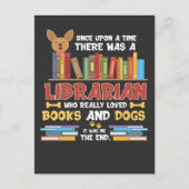 Carte Postale Library Dog and Book lovers Librarian Reader (Devant)