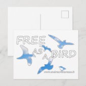Carte Postale Libre comme un oiseau (Devant / Derrière)
