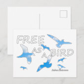 Carte Postale Libre comme un oiseau 2 (Devant / Derrière)