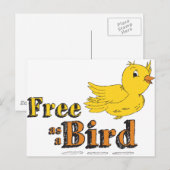 Carte Postale Libre comme un oiseau Libre comme un oiseau Jaune (Devant / Derrière)
