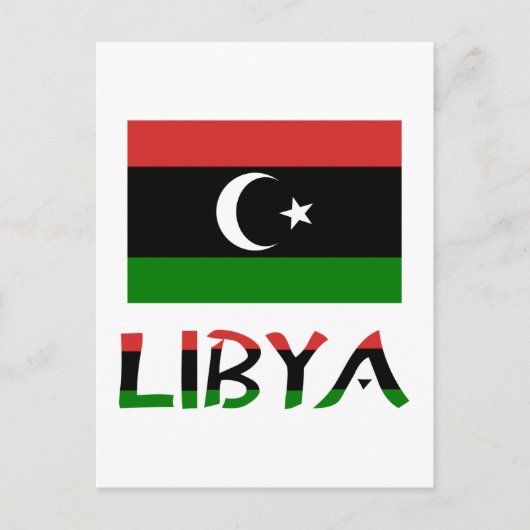 Carte Postale Libye et drapeau libyen (Devant)