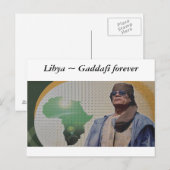 Carte Postale Libye ~ Kadhafi pour toujours (Devant / Derrière)