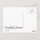 Carte Postale Libye ~ Kadhafi pour toujours (Dos)