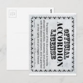 Carte Postale Licence Accordéon (Devant / Derrière)
