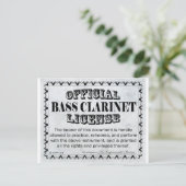 Carte Postale Licence Bass Clarinet (Debout devant)