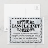 Carte Postale Licence Bass Clarinet (Devant / Derrière)