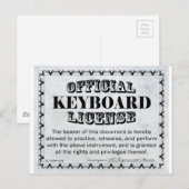 Carte Postale Licence de clavier (Devant / Derrière)