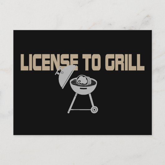 Carte Postale Licence de grill (Devant)