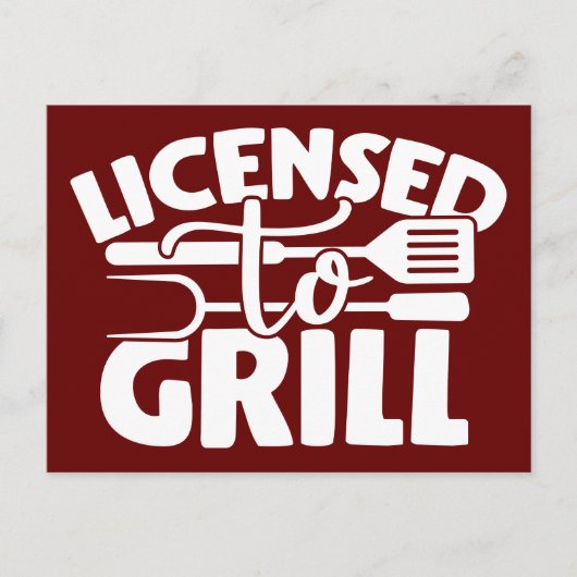 Carte Postale Licence De Grill (Devant)