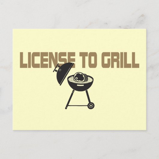 Carte Postale Licence de grill (Devant)