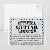 Carte Postale Licence de guitare (Devant / Derrière)