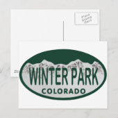 Carte Postale Licence de parc d'hiver ovale (Devant / Derrière)