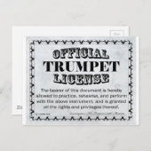 Carte Postale Licence de trompette (Devant / Derrière)