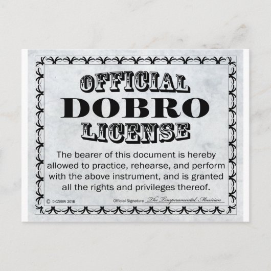 Carte Postale Licence Dobro (Devant)
