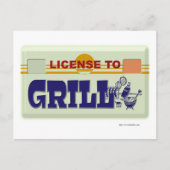 Carte Postale Licence pour griller amusant BBQ Style Slogan (Devant)