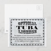 Carte Postale Licence Tuba (Devant / Derrière)