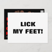 CARTE POSTALE LICK MES PIEDS (Devant / Derrière)