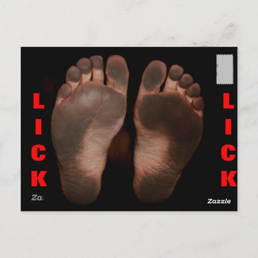 CARTE POSTALE LICK MES PIEDS (Dos)
