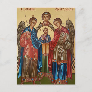Carte Postale L'icône orthodoxe chrétienne des Saints Archanges