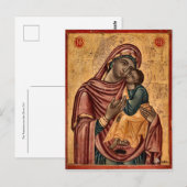 Carte Postale L'icône Theotokos et Christ Child (Devant / Derrière)
