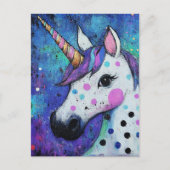Carte Postale Licorne adorable à pois (Devant)