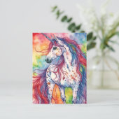 Carte Postale Licorne aquarelle adorable (Debout devant)