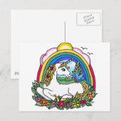 Carte Postale Licorne & Arc-en-ciel (Devant / Derrière)