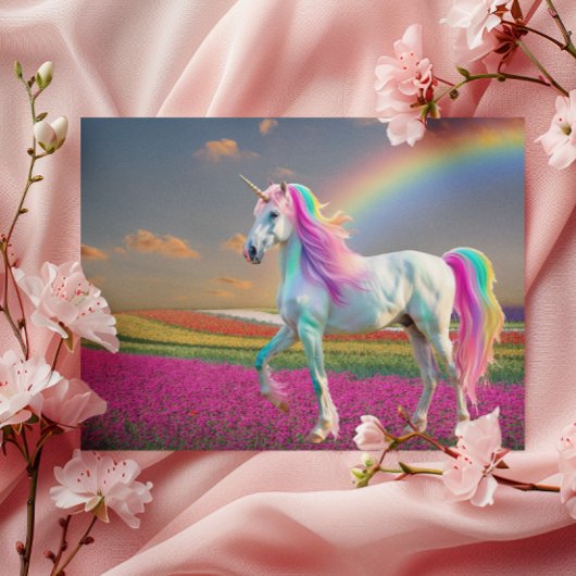 Carte Postale Licorne Arc-en-Ciel