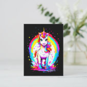 Carte Postale licorne arc-en-ciel (Debout devant)