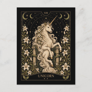 Carte Postale Licorne, Art du Tarot Starlit