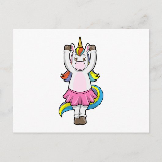 Carte Postale Licorne au ballet avec jupe (Devant)