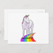 Carte Postale Licorne avec arc-en-ciel (Devant / Derrière)