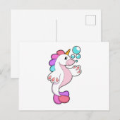 Carte Postale Licorne avec des bulles d'eau.PNG (Devant / Derrière)