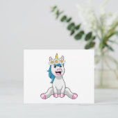 Carte Postale Licorne avec Fleur Marguerite (Debout devant)