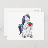 Carte Postale Licorne avec fruit de fraise (Devant / Derrière)
