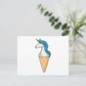 Carte Postale Licorne avec glace au gaufre (Debout devant)