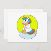 Carte Postale Licorne avec Nuage & Soleil (Devant / Derrière)